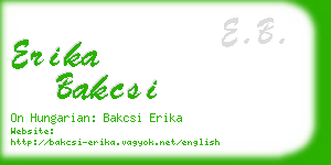 erika bakcsi business card